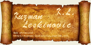 Kuzman Leškinović vizit kartica